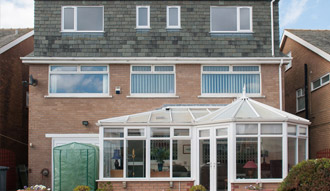 Image of a home extension taken from the back garden of a property