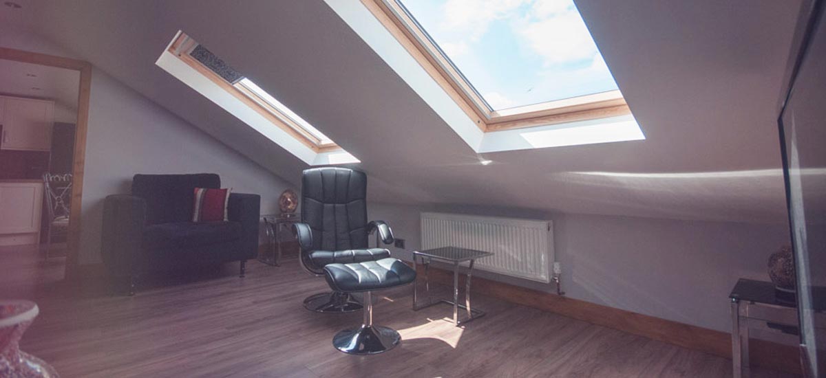 A picture of a completed loft conversion, an example of a home extension